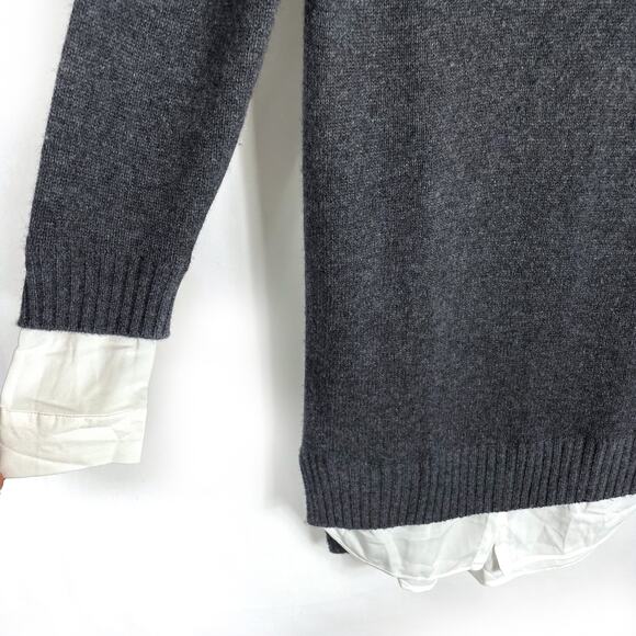Brochu Walker Layered Mini Sweater Dress Gray Wool Cashmere Crew Neck Sz XS - Picture 7 of 11